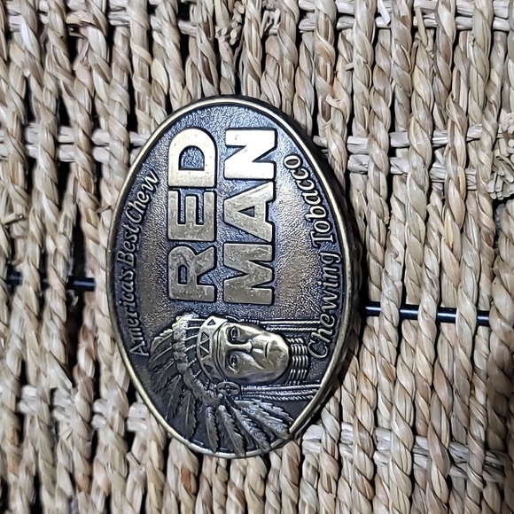 Vintage Redman Chewing Tobacco Belt Buckle Tobacco Co